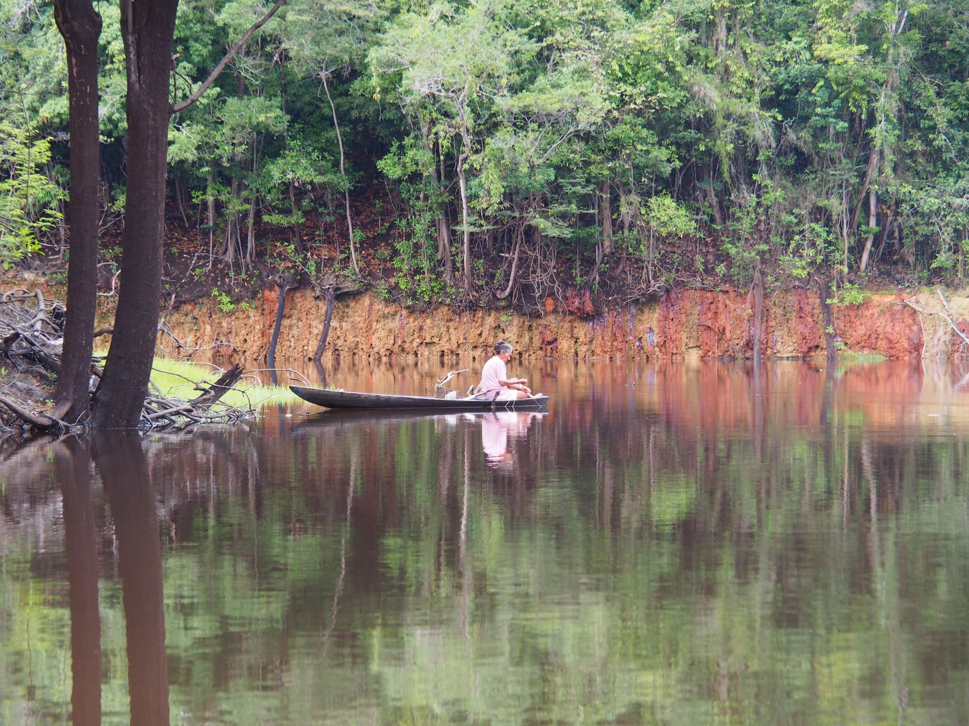 Woman on the Amazon in Brazil