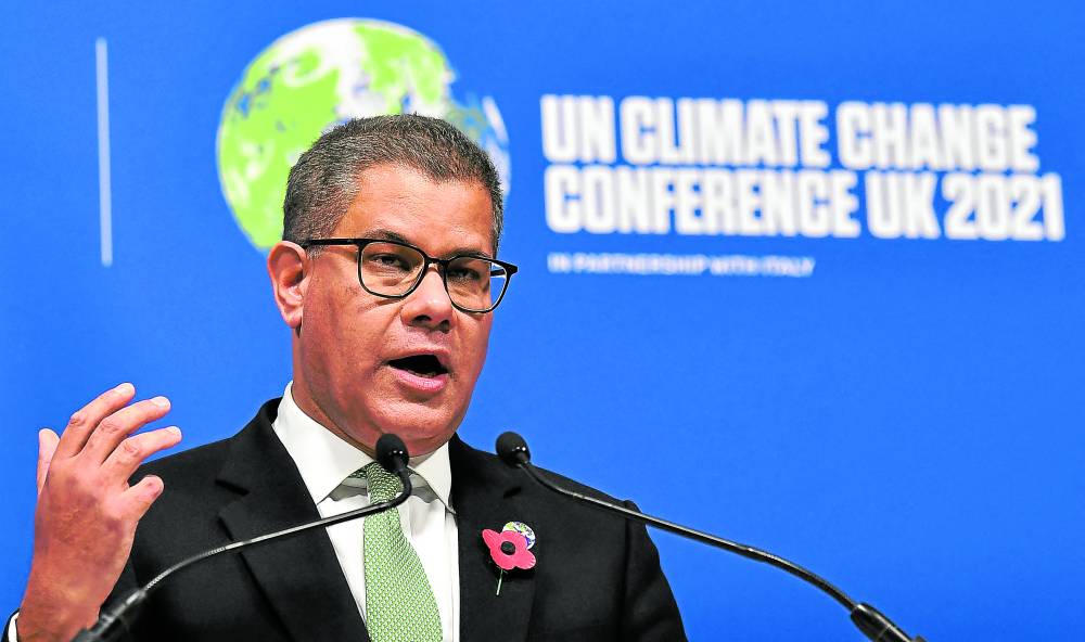 Britain’s President for COP26 Alok Sharma rallies world leaders to keep their promises and “translate their commitments into rapid action” at the close of the COP26 UN Climate Change Conference in Glasgow on Saturday. —AFP