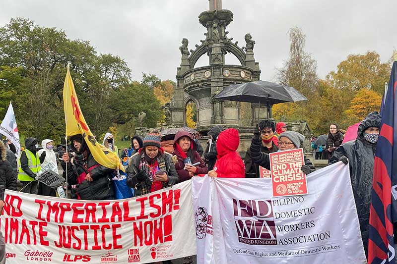Filipino activists hold a demonstration in Glasgow