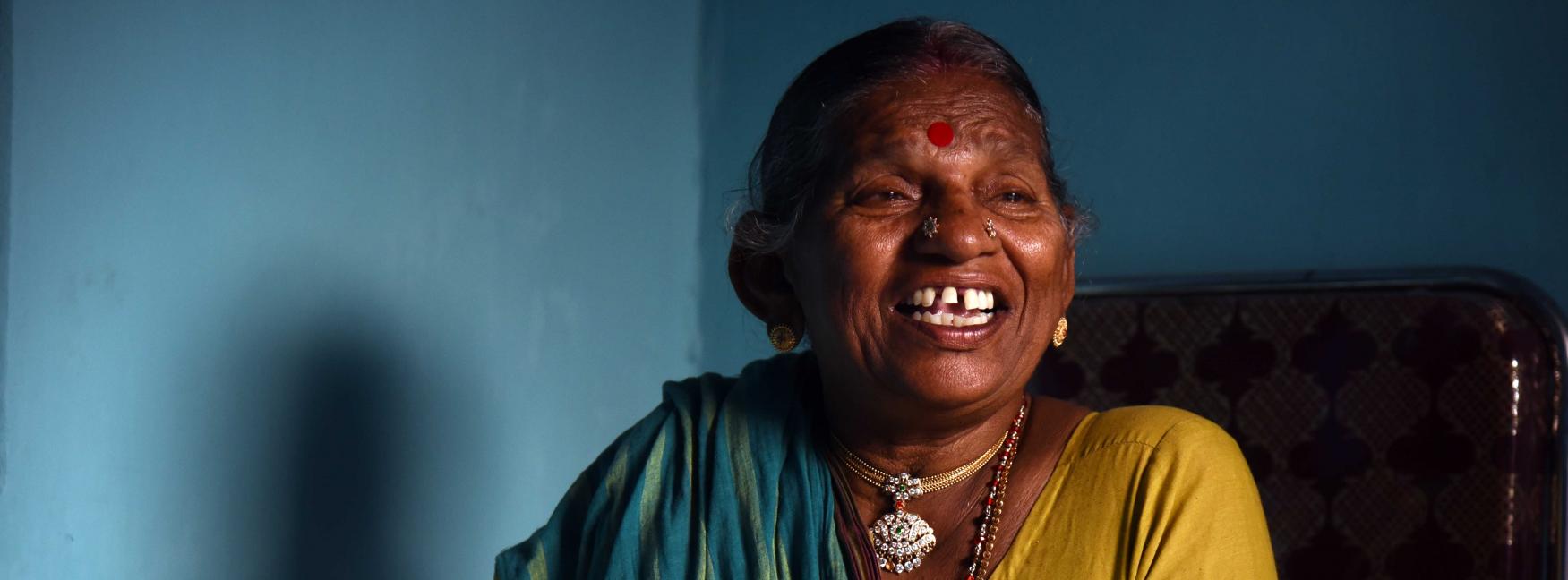 a woman in a sari