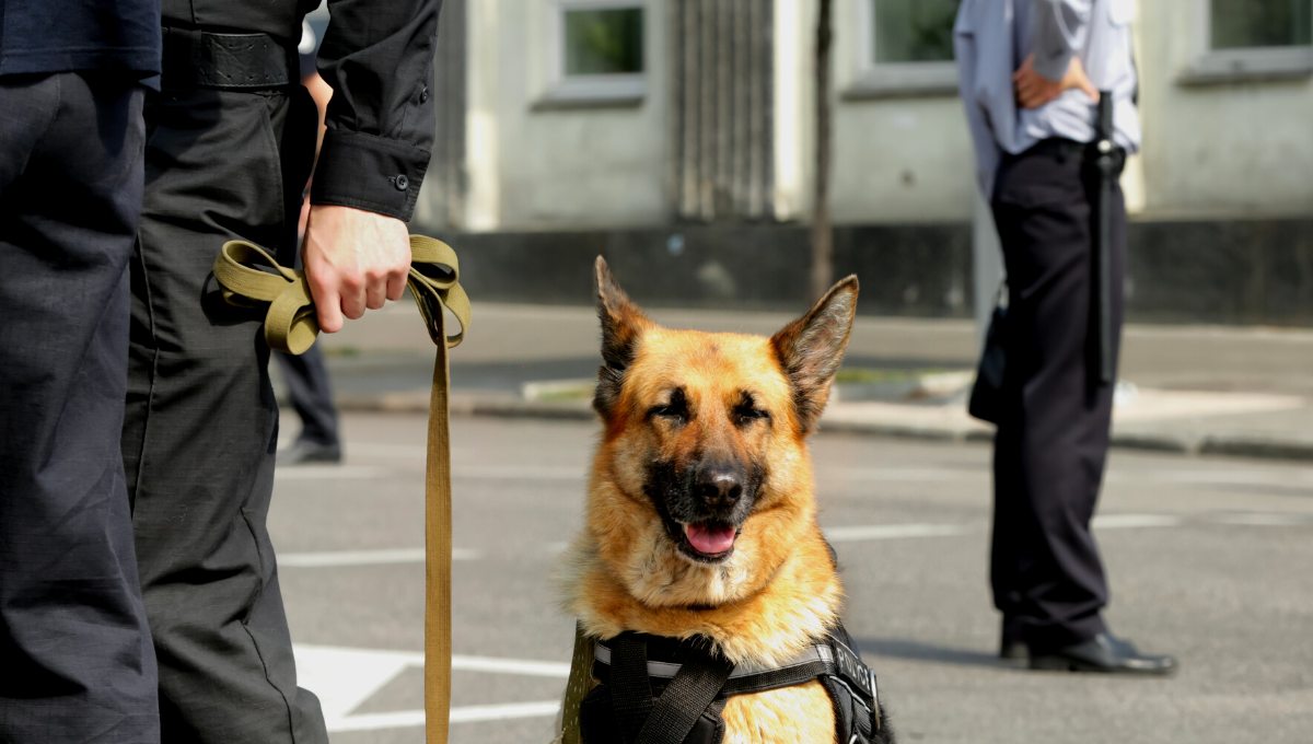 image of a police canine wearing a vest