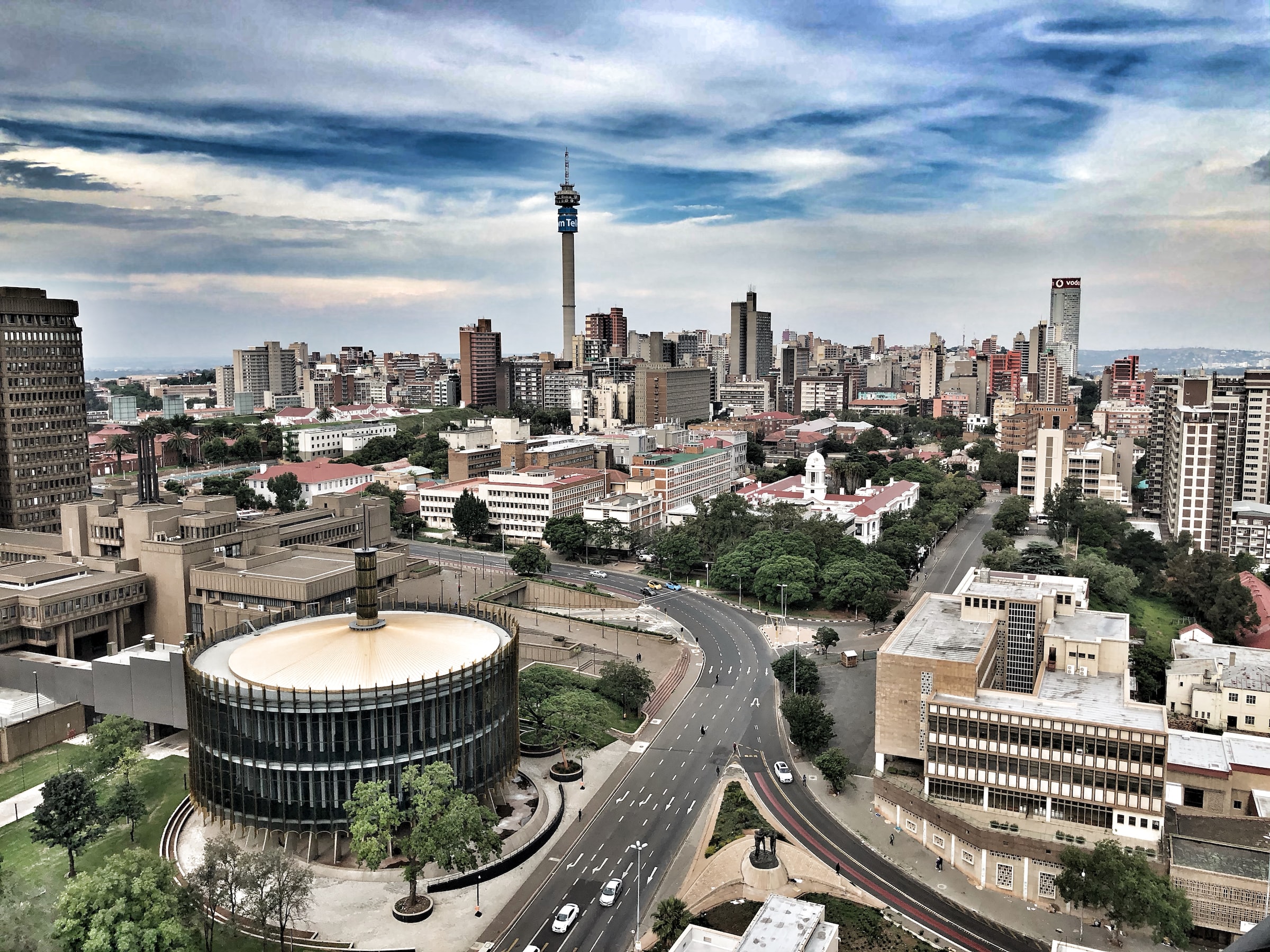 aerial view of Johannesburg