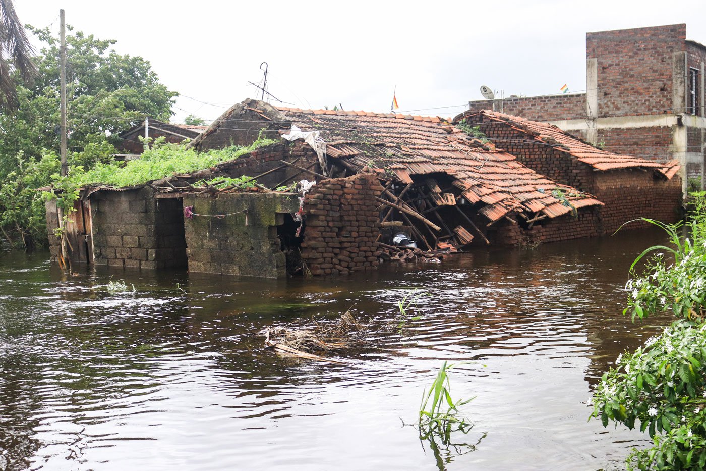 A house that was destroyed by the floods 