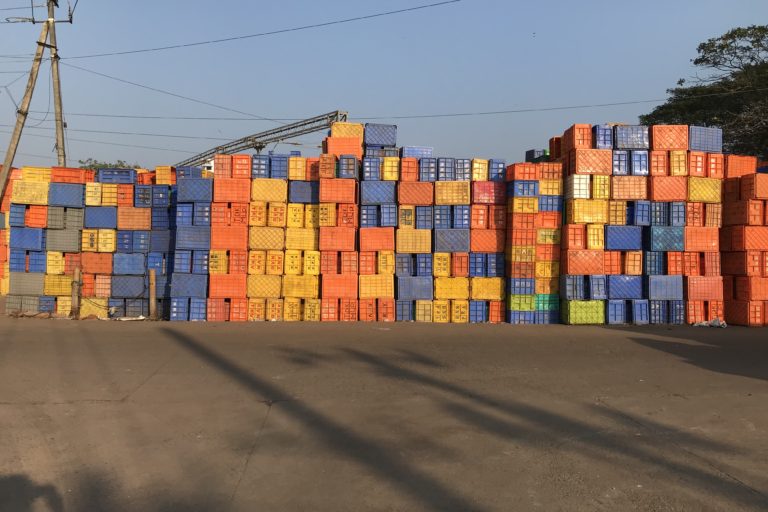 Crates as Mangalore harbor