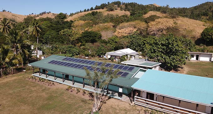 Solar panels donated by Freesoul to the rural school. Photo: Kelera Sovasiga-Tuisawau