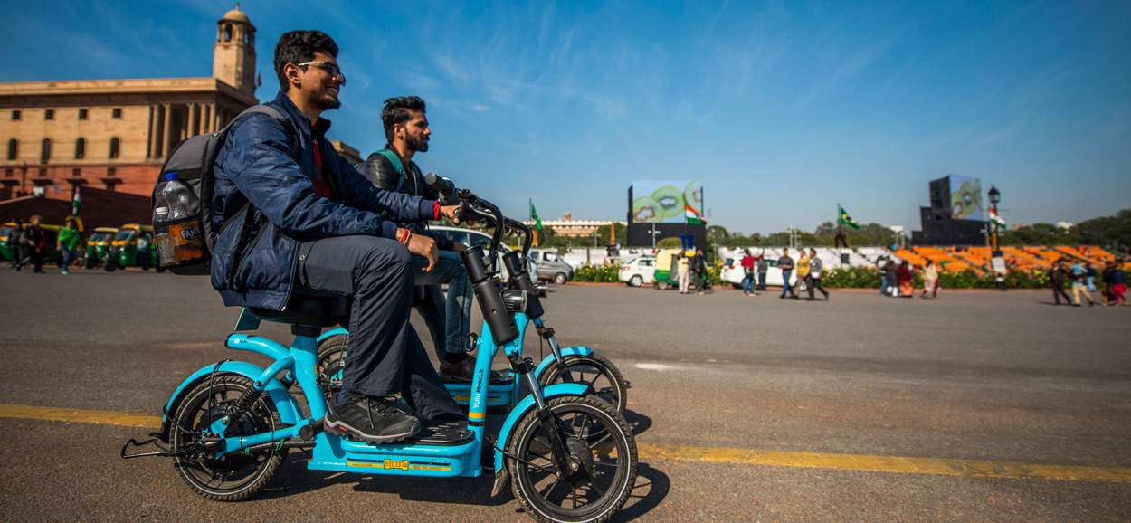 two men on an e-bike
