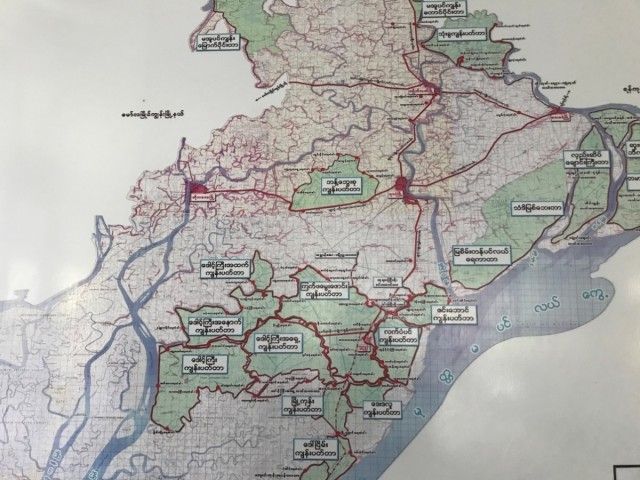 Map of polders in Myanmar