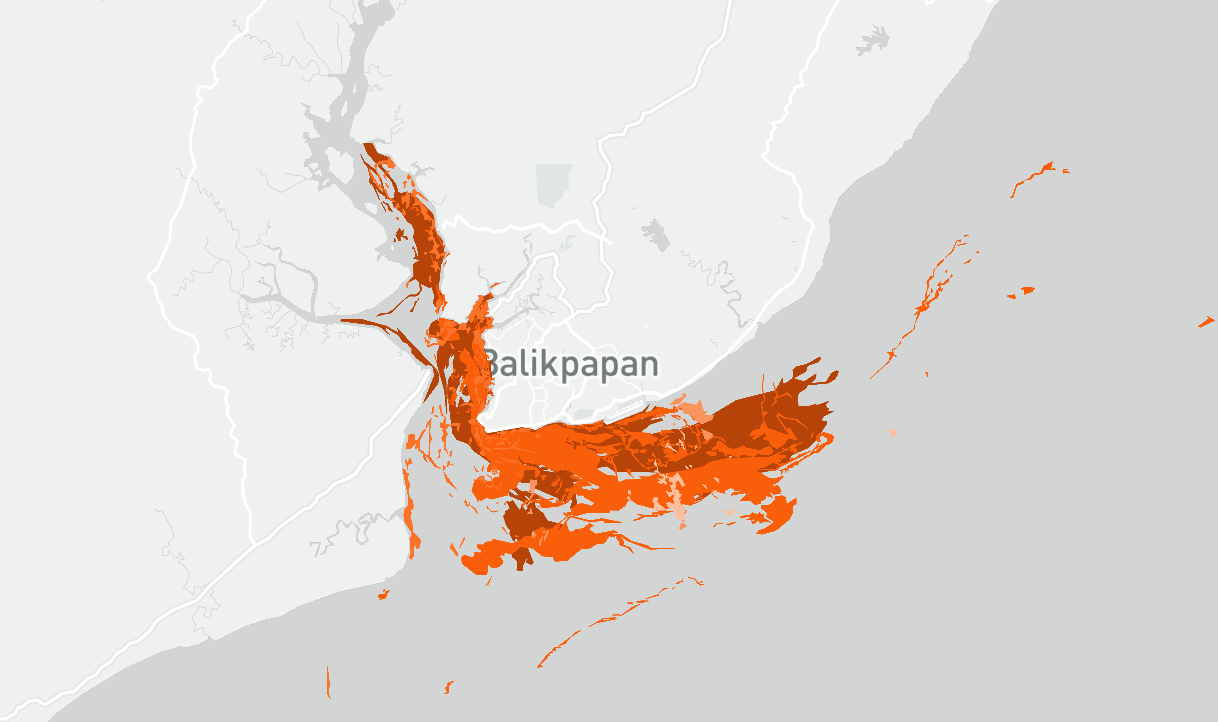 Oil spill map