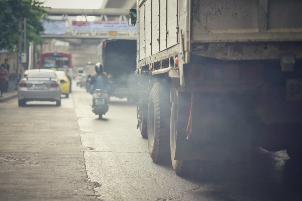 Dirty vehicles clog Bangkok's roads