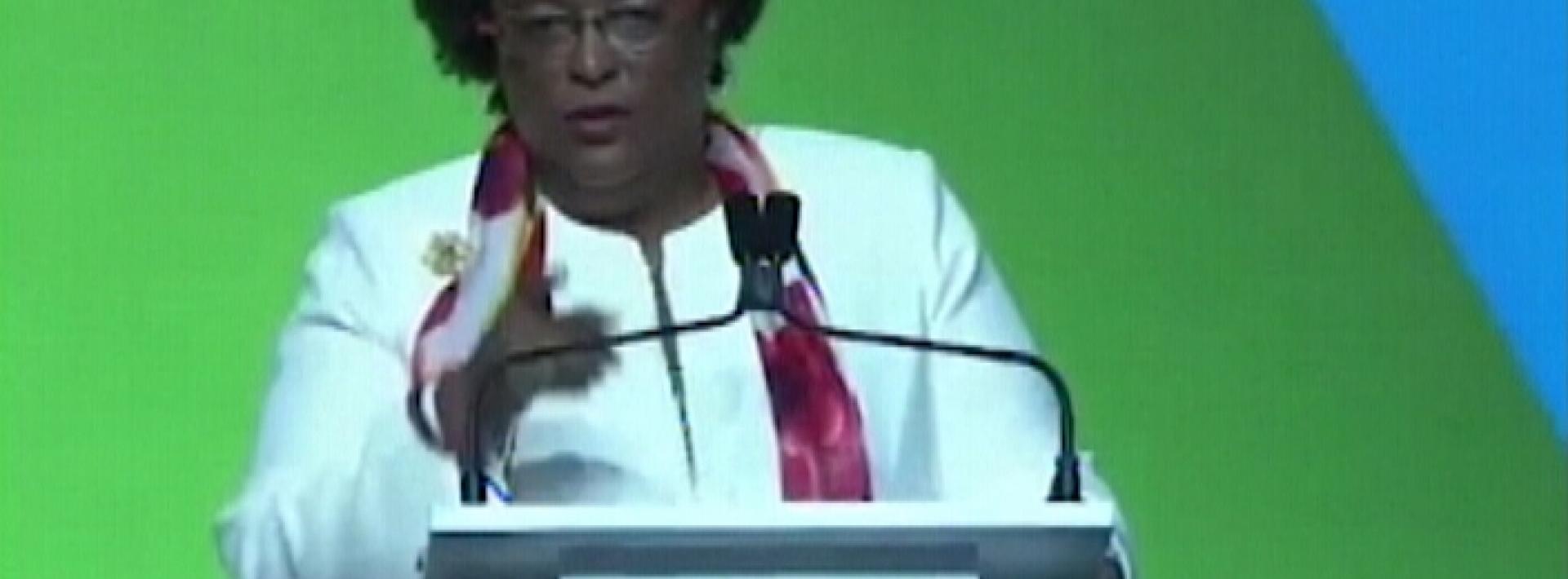 Barbados leader calls for support for the Caribbean at global climate summit