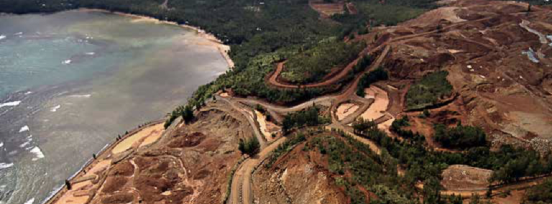 A large-scale mining site on Dinagat Island
