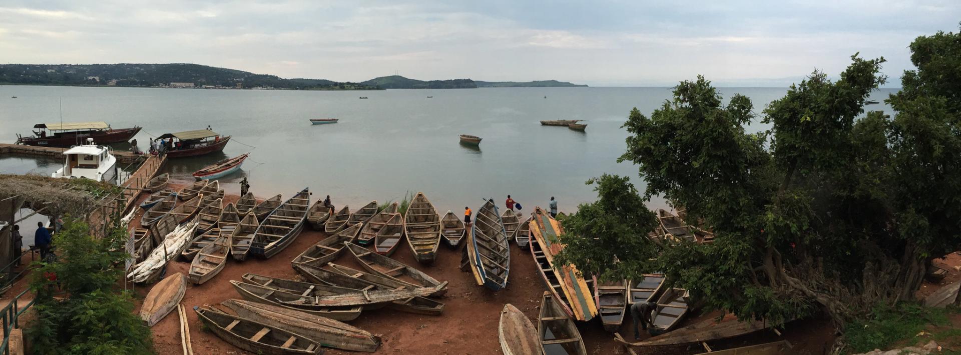 Fishers' boats on Lake Tanganyika