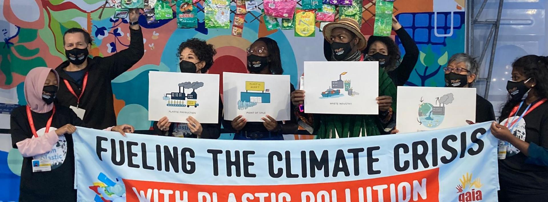 Activists Protest the Engagement of Plastic Producers at COP26. Credit: Rochimawati