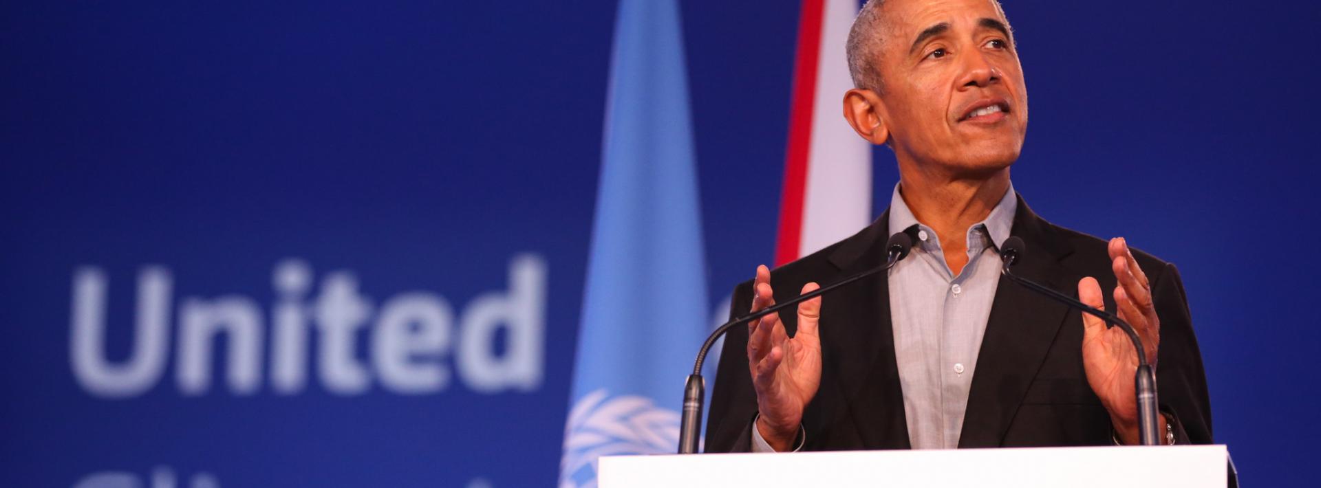 Former US president Barack Obama addresses young people at COP26 / Credit: UNFCCC