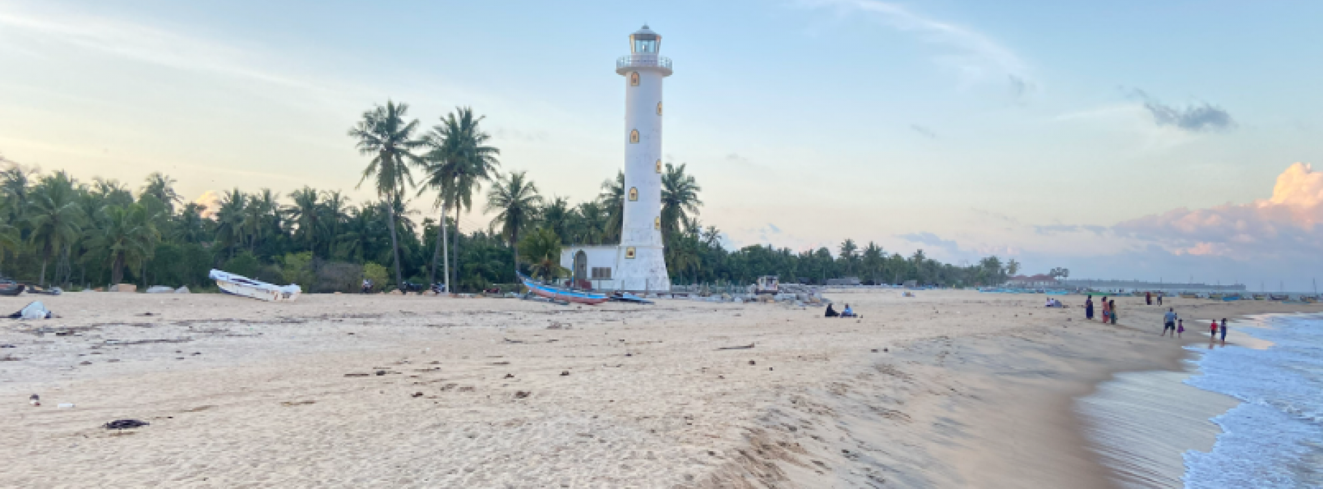 Oluvil Port Lighthouse on the beach, Sri Lanka