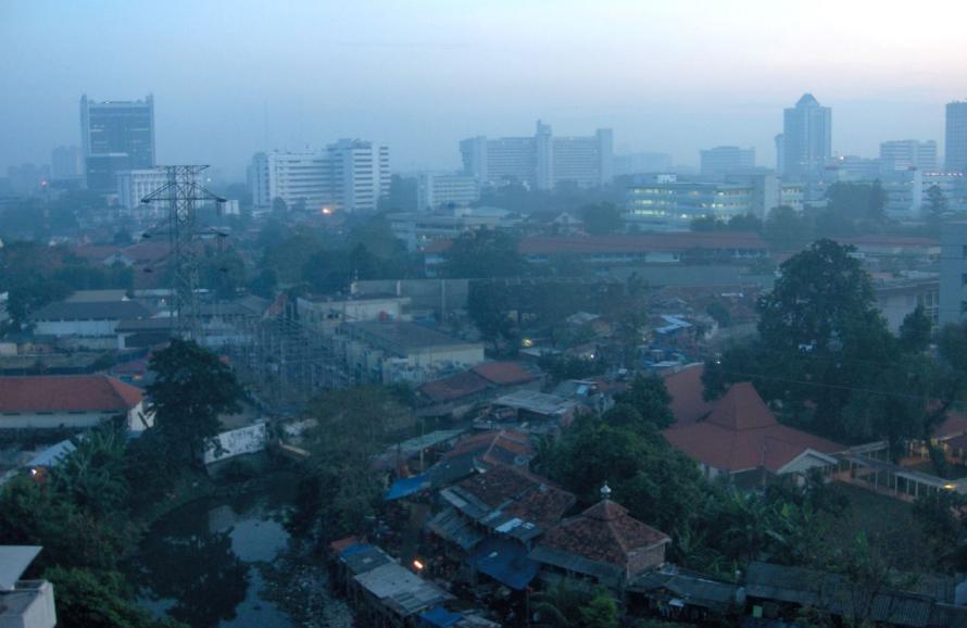 hazy Jakarta at dawn