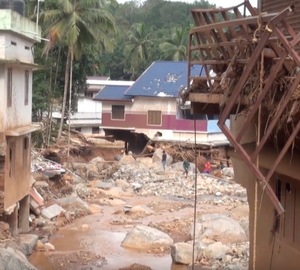 Damage caused by severe flooding in Kerala 2018