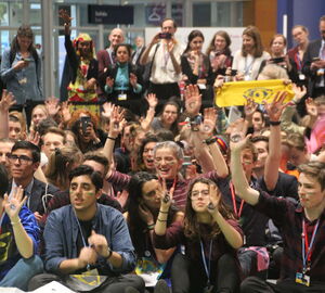 Youth protest for climate action  during COP25. Credit: John Englart/Climate Action Network