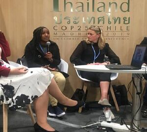 Elizabeth Wanjiru speaking at COP25
