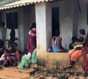 Mothers waiting at a clinic in Odisha
