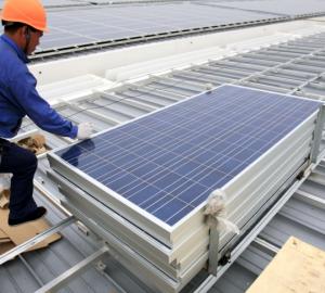 Solar panel installation in China