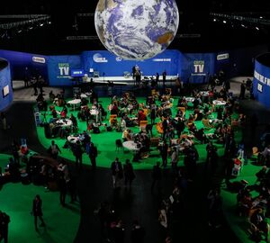 Participants gather at the COP26 climate change conference in Glasgow, Scotland. WWF finance lead, Margaret Kuhlow, believes the nature of conversations on climate finance has changed notably since COP25 in 2019.
