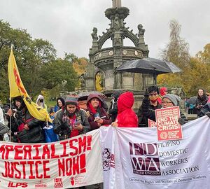 Filipino activists hold a demonstration in Glasgow