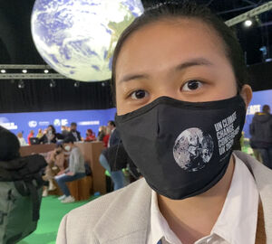 Filipina forestry student Noelle Damian attends COP26 in Glasgow. Photo by Pia Ranada/Rappler