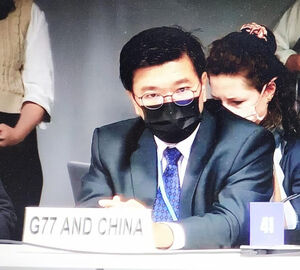 Filipino lawyer Vicente Yu represents the G77 and China group at negotiations on loss and damage at COP26.