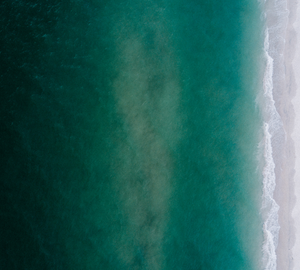 aerial view of ocean and shoreline