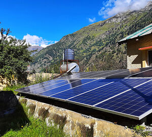 solar panel in the hills