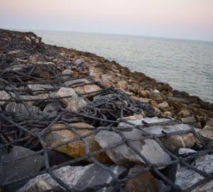 Banner image: Severe erosion in parts of coastal Odisha, India prompted state officials to support the construction of a geo-synthetic sea wall in Pentha village / Credit: Priya Ranjan Sahu. 