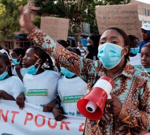 A women’s environmental activist group met for a march for climate justice in Dakar ahead of the 27th annual UN climate conference (Cop 27) that is ongoing in Egypt. Feminist groups at the event are fighting to be included in all areas of climate change.  Photo | AFP