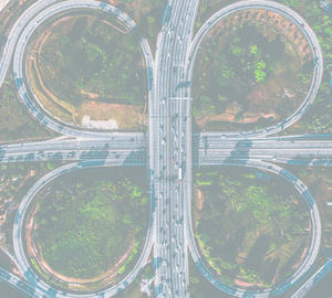 aerial view of intersecting highway