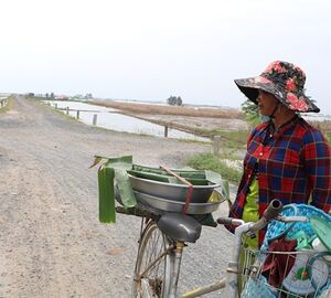 Nguyễn Thị Nga is among many in An Giang Province who have been struggling with the decline in fish catch / Credit: Vân Nguyễn.  