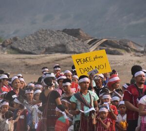 Protests continue against the hydropower gravity dam to be constructed on the Salween River in Karen state, Myanmar. The dam is expected to produce 1,100 to 1,500 megawatts of power, the majority of which will be sent to Thailand. / Credit: International Rivers via Flickr.