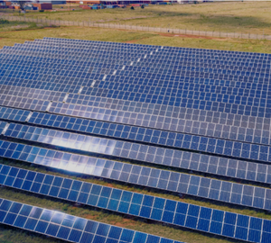solar panels in a field 