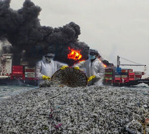 Container ship explosion
