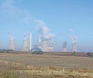 Eskom power station in the distance in South Africa