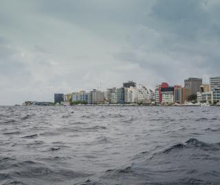 Malé, Maldives capital, stands just at the shoreline