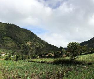 Misak territory in Colombia, a valley between mountains 