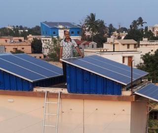 BK Bahinipati, a ‘prosumer’, with solar panels on his roof in Bhubaneswar. Photo: Rakhi Ghosh BK Bahinipati, a ‘prosumer’, with solar panels on his roof in Bhubaneswar. Photo: Rakhi Ghosh