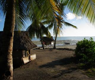 village huts in Kiribati